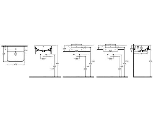 Раковина накладная ISVEA Sott'Aqua 10SQ50048SV прямоугольная 48см, белый 10SQ50048SV