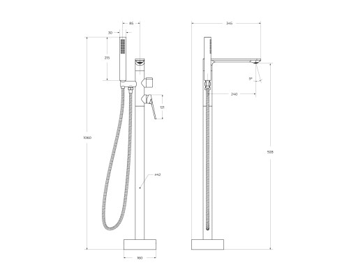 Смеситель для ванны Cezares Comfort COMFORT-VDP-01 Хром