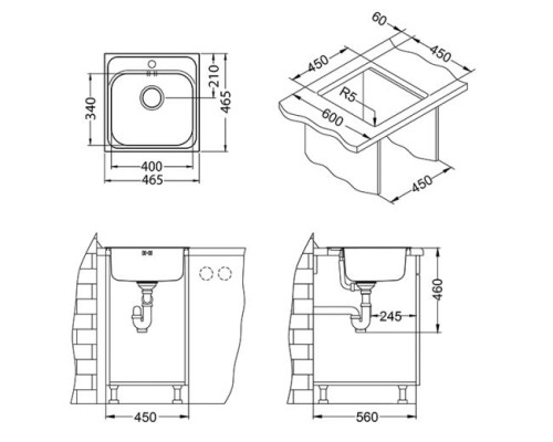 Кухонная мойка Alveus Basic 140 LEI-90 465x465 1100905
