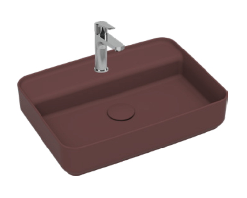 Раковина накладная ISVEA Infinity 55 прямоугольная 55см бордовый матовый 10NF66055SV-2R