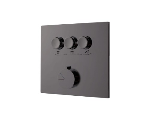 Встраиваемый смеситель для душа Vincea VSCV-431GM трехфункциональный вороненая сталь