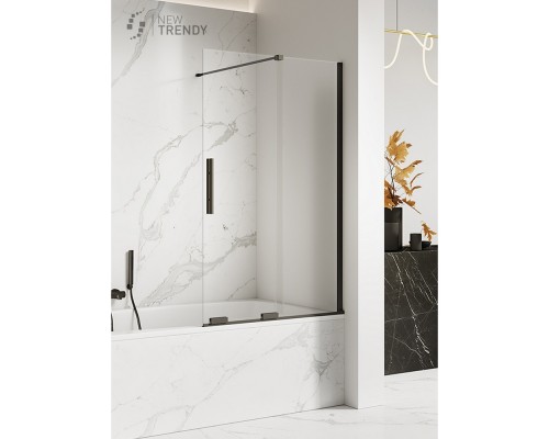 Шторка для ванны NEW TRENDY SMART BLACK 90x150 черный