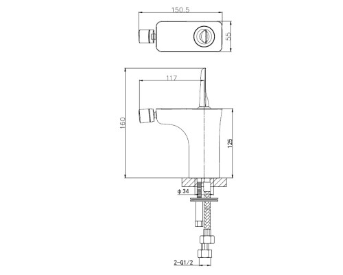 Смеситель для биде Wonzon&Woghand SHARK, Хром WW-48B5001-CR