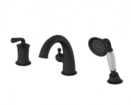 Смеситель на борт ванны Wonzon&Woghand, Черный матовый