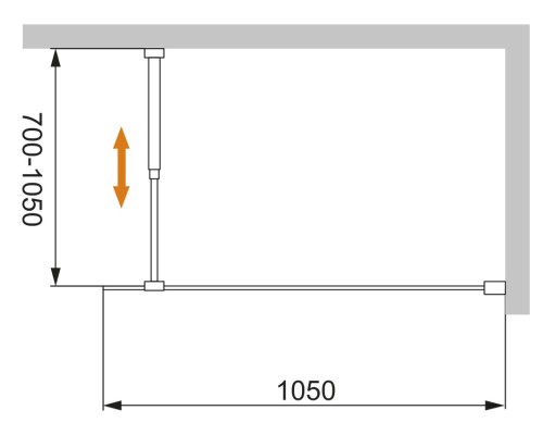 Душевая перегородка Cezares LIBERTA-L-1-105-C-Cr