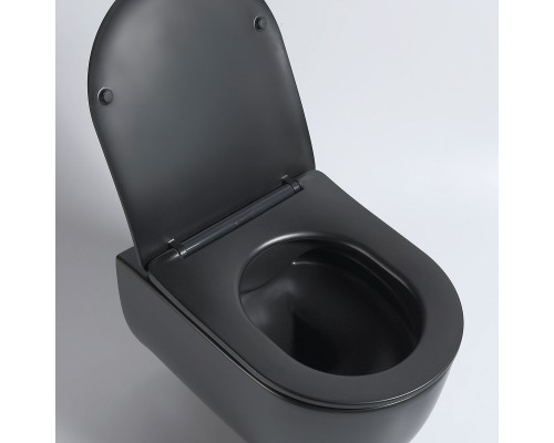 Унитаз подвесной Vincea Evo VT1-34SMB безободковый черный матовый сиденье с микролифтом