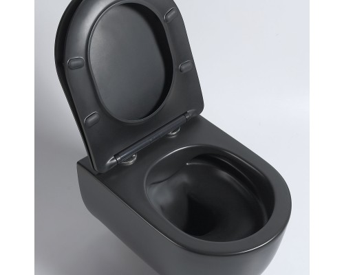 Унитаз подвесной Vincea Evo VT1-34SMB безободковый черный матовый сиденье с микролифтом