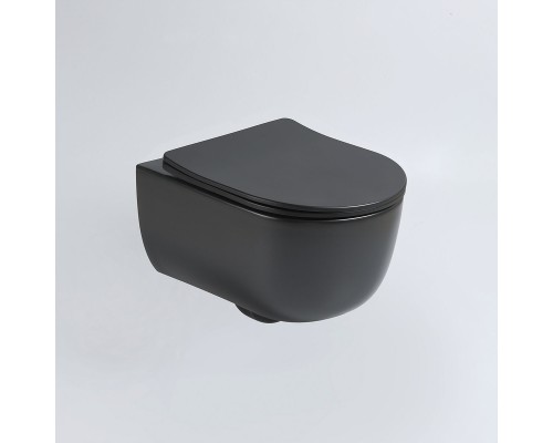 Унитаз подвесной Vincea Evo VT1-34SMB безободковый черный матовый сиденье с микролифтом