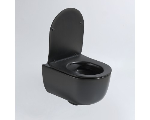 Унитаз подвесной Vincea Evo VT1-34SMB безободковый черный матовый сиденье с микролифтом