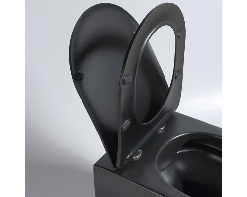 Унитаз подвесной Vincea Evo VT1-34SMB безободковый черный матовый сиденье с микролифтом