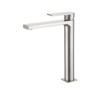 Высокий однорычажный смеситель AQG Alpha, для раковины, никель сатин