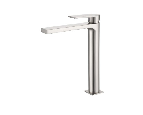 Высокий однорычажный смеситель AQG Alpha, для раковины, никель сатин