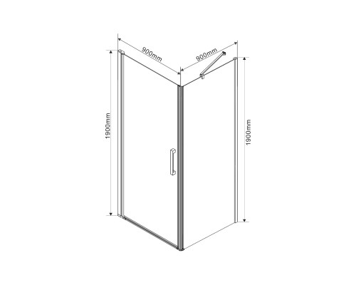 Душевой уголок Vincea Orta 900x900 Черный