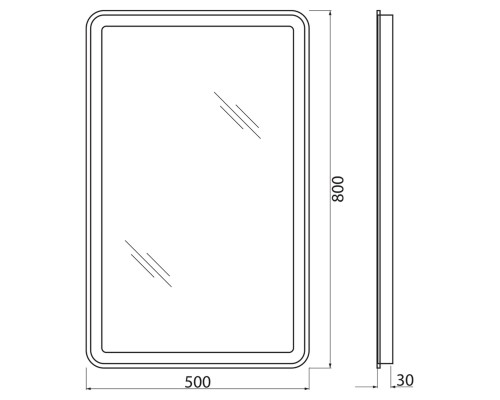 Зеркало BelBagno SPC-MAR-500-800-LED-BTN
