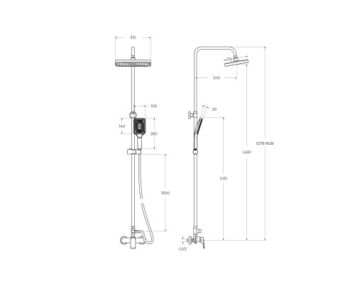 Душевая система BelBagno Due DUE-DOCM-CRM Хром