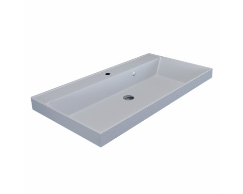 Раковина для ванной кварцевая Uperwood Classic Quartz 90х45х15 см, белая матовая, жасмин