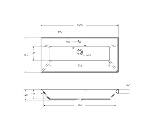Раковина из искусственного мрамора BelBagno BB1000/450-LV-MR-AST
