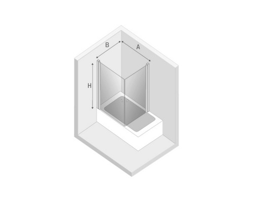 Шторка для ванны NEW TRENDY NEW SOLEO 90x70x140 хром