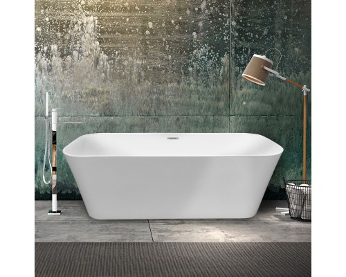 Ванна акриловая Vincea VBT-401-1700MW 1700x800x580 белый мат со сливом хром