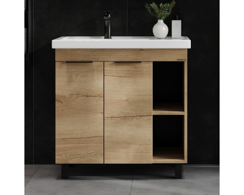 Тумба под раковину Onika Легран 80 напольная, дуб галифакс