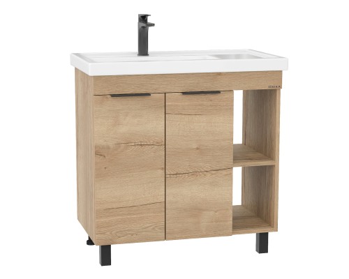 Тумба под раковину Onika Легран 80 напольная, дуб галифакс