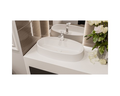 Раковина накладная Whitecross Obsidian белый матовый