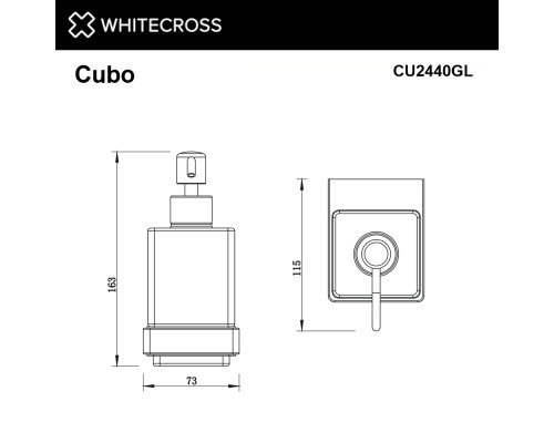 Дозатор для жидкого мыла подвесной WHITECROSS Cubo CU2440GL золото