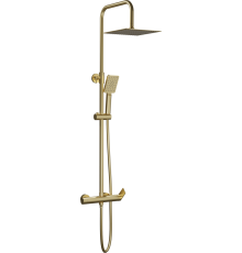 Душевая система AQG Alpha, cо смесителем и верхним душем матовое золото