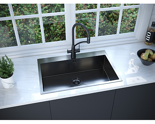 Кухонная мойка Paulmark Vast 75 PM217551-GM Вороненая сталь