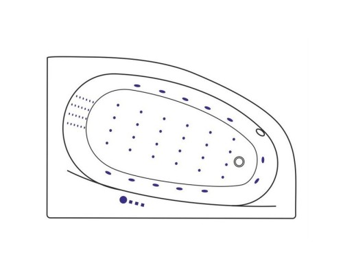 Ванна гидромассажная EXCELLENT Kameleon 170x110 R NANO золото