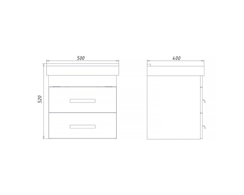 Тумба с раковиной подвесная Comforty Никосия 50П белый глянец Fest 50 F01