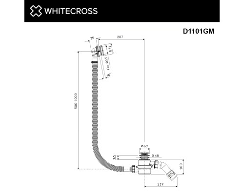 Слив-перелив WHITECROSS ULTIMA (оружейная сталь)