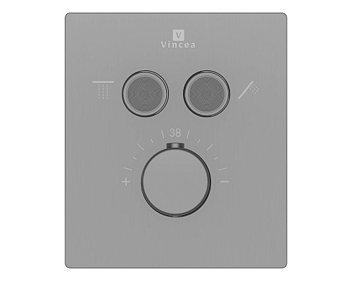 Душевой комплект Vincea VSFW-321MT1RGM встраиваемый, термостат, 2 режима, вороненая сталь