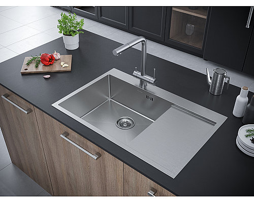 Кухонная мойка Paulmark Atlan 78 L PM217851-BSL Брашированная сталь Кухонная мойка Paulmark Atlan 78 L PM217851-BSL Брашированная сталь