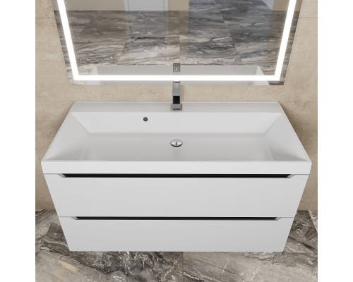 Тумба с раковиной Uperwood Tanos 100 см, белая/графит