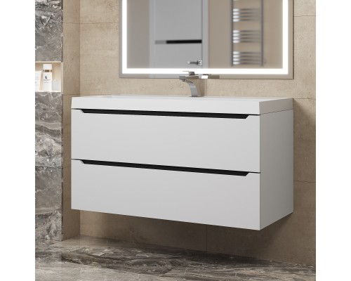 Тумба с раковиной Uperwood Tanos 100 см, белая/графит