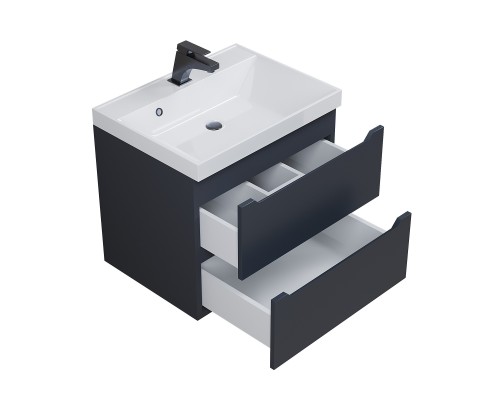 Тумба под раковину 60 см, Uperwood Tanos, черная матовая