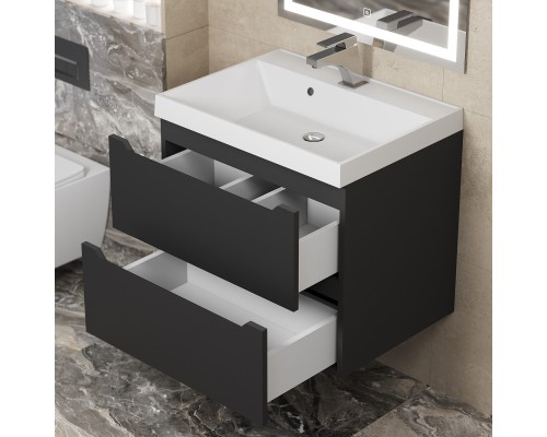 Тумба с раковиной Uperwood Tanos 60 см, черная