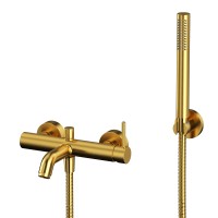 Смеситель для ванны с душевым комплектом WHITECROSS Y Y1231GLB брашированное золото