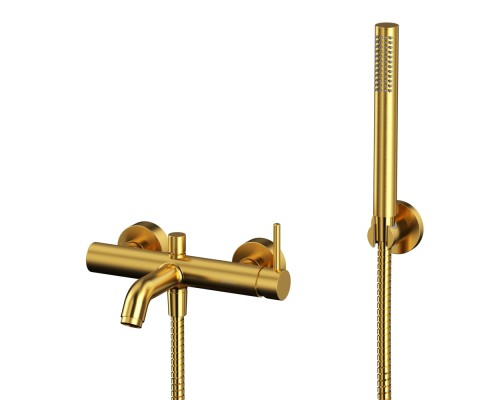 Смеситель для ванны с душевым комплектом WHITECROSS Y Y1231GLB брашированное золото