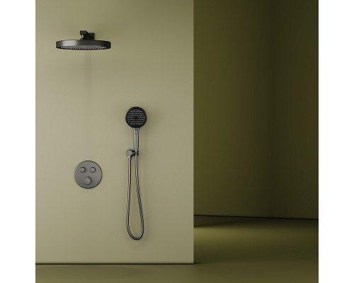 Душевая система Sancos Space SC3006GMG с термостатом Вороненная сталь