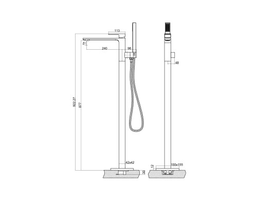 Смеситель для ванны BelBagno Luce LUC-FMT-CRM Хром