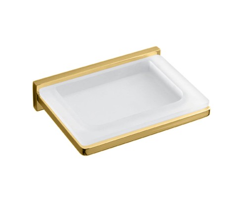 Мыльница подвесная Colombo Look цвет PVD золото матовое/матовое стекло