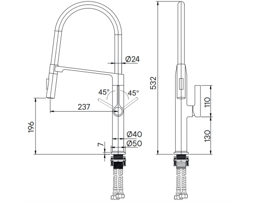 Смеситель для кухни Paulmark Barrel Ba214029-CR Хром