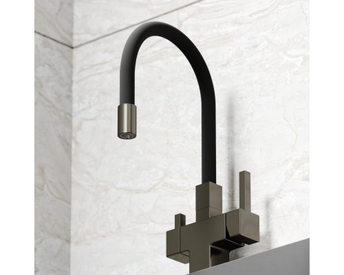 Смеситель для кухни SANCOS Arno SC4005GG с подключением фильтра для воды, вороненая сталь