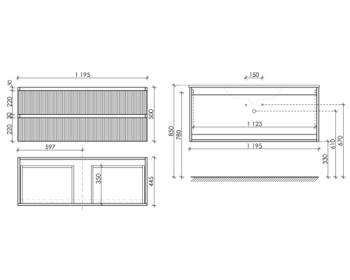 Тумба под раковину Sancos SNOB T 120x50 Bianco