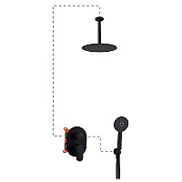 Душевая система ER217 AQG Beta, с верхним душем, черный матовый