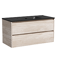 Тумба подвесная SANCOS Libra 990х450х500, c двумя ящиками, дуб галифакс LB100EG