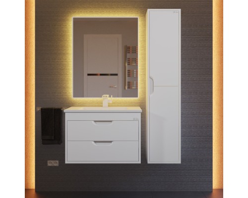 Тумба с раковиной подвесная Uperwood Modul 62х45х57 см, белая матовая