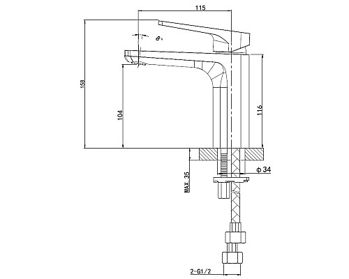 Смеситель для раковины Wonzon&Woghand ATHENS, Хром WW-081103-CR